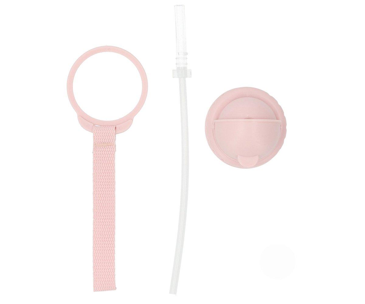 Conjunto de acessórios para beber cor-de-rosa incluindo anel, tubo e tampa