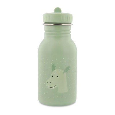 Garrafa reutilizável verde claro com desenho de cavalo