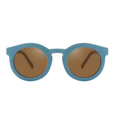 Óculos de sol com armação azul e lentes castanhas
