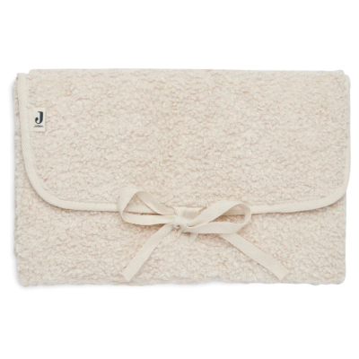 Manta de bebé creme felpudo com laço e etiqueta J