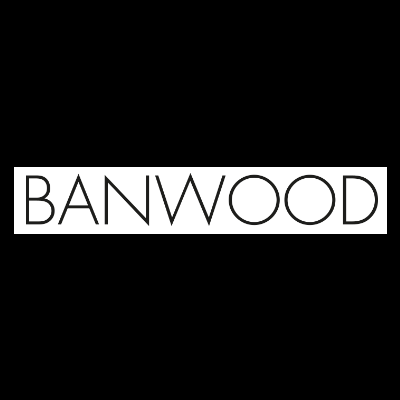 Logotipo BANWOOD em preto sobre fundo branco