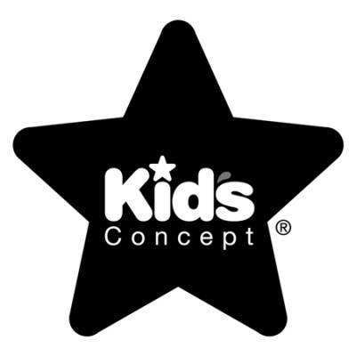 Logótipo preto estrela com texto branco Kids Concept ® no centro