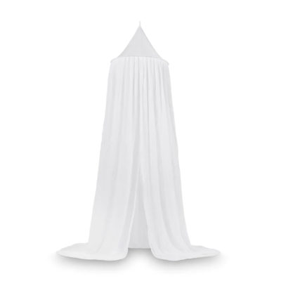 Cortina branca longa cónica feita de tecido translúcido