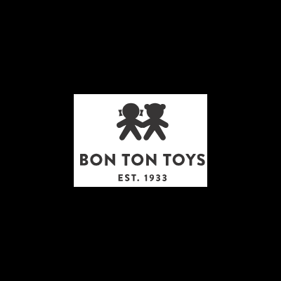Logótipo BON TON TOYS com duas figuras e texto