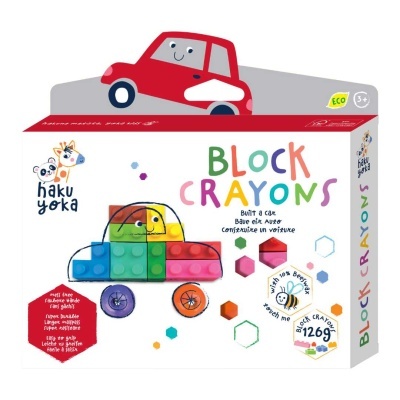 Caixa de blocos de construção coloridos em forma de carro para crianças