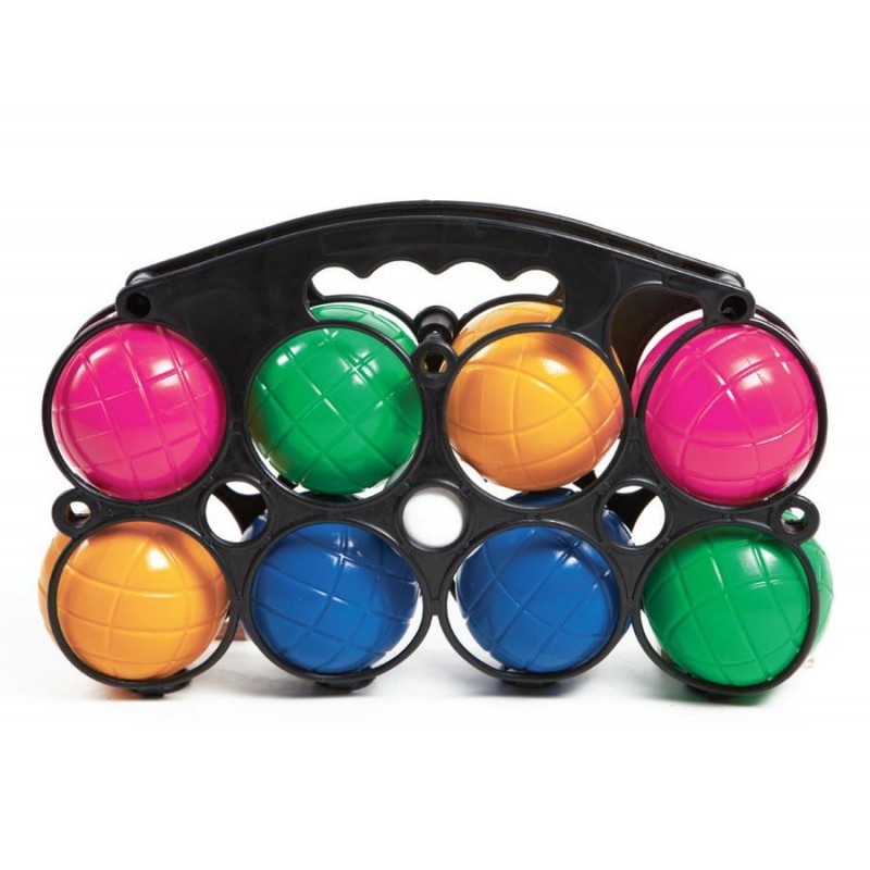 Set de Petanca e Boliche 61013900 - AMY Conjunto de bolas coloridas em caixa preta com alça