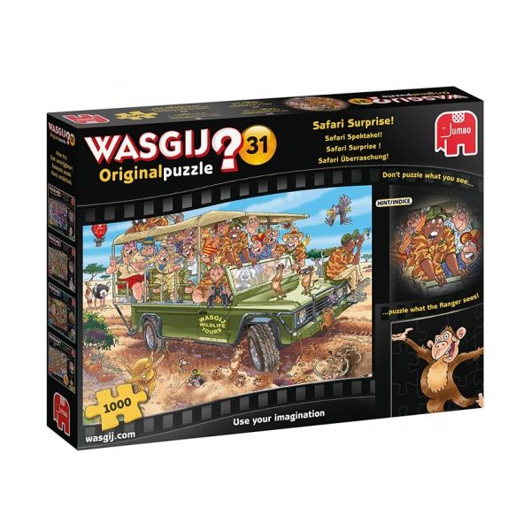 Puzzle Jumbo 1000 Wasgij Original 31 19164 Caixa de puzzle Wasgij original número 31 com imagem de safari, 1000 peças
