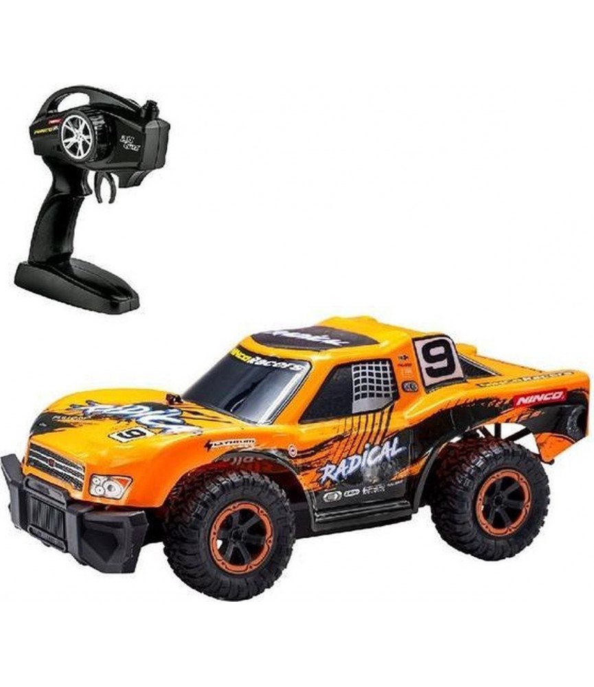 Carro Telecomandaddo Nincoracers Radical NH93161 Carro de controle remoto off-road laranja e comando preto