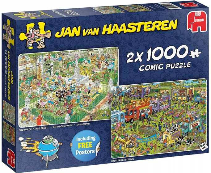 Caixa de puzzle Jumbo Jan Van Haasteren com 2 puzzles de 1000 peças cada