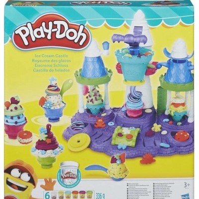 Jogo Play-Doh Ice Cream Castle com massa colorida e acessórios para gelados
