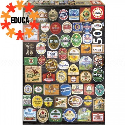 Quebra-cabeças EDUCA com etiquetas de cerveja e 1500 peças