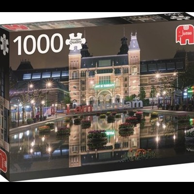 Caixa de puzzle 1000 peças JUMBO com imagem do Rijksmuseum em Amesterdão à noite
