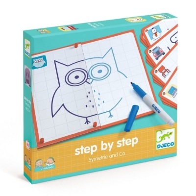 Jogo educativo de simetria DJECO com quadro magnético e marcador