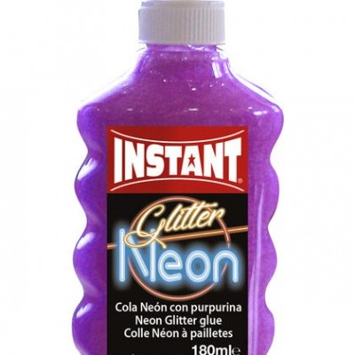 Cola neon roxa com purpurina Instant