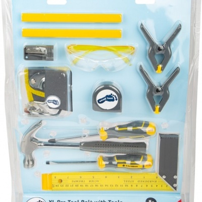 Conjunto de ferramentas infantis com 16 peças em embalagem plástica azul