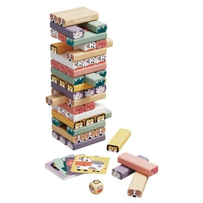 Torre Jenga C/ Cartas Motivo Animais 76pçs 769328 Torre Jenga C/ Cartas Motivo Animais 76pçs 769328