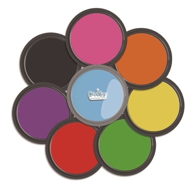 Set de tampas redondas coloridas com texto central