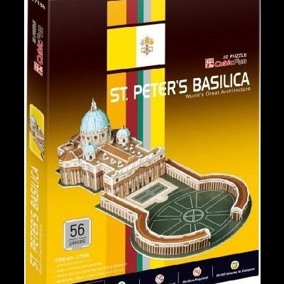 Caixa de quebra-cabeça 3D da Basílica de São Pedro com 56 peças