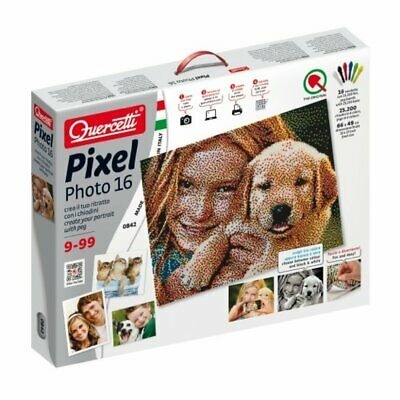 Caixa do kit de criação Pixel Photo 16 com imagem pixelada de menina e cão