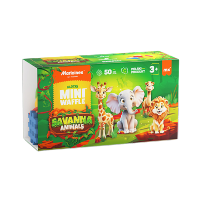 Caixa de blocos de construção infantil temática Savanna Animals