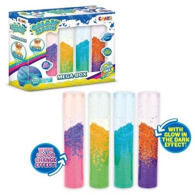 Kit Mega-Box Galaxy Sand com tubos de areia colorida e brilhante
