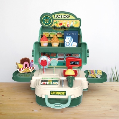 Caixa registadora de brinquedo com acessórios de supermercado