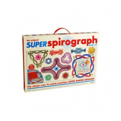 Conjunto de desenho SPIROGRAPH original em caixa com desenhos coloridos