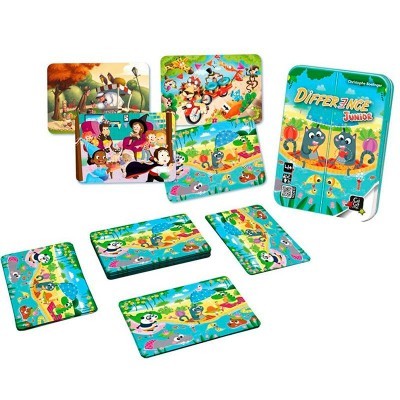 Jogo de cartas Difference Junior com ilustrações coloridas e personagens animados