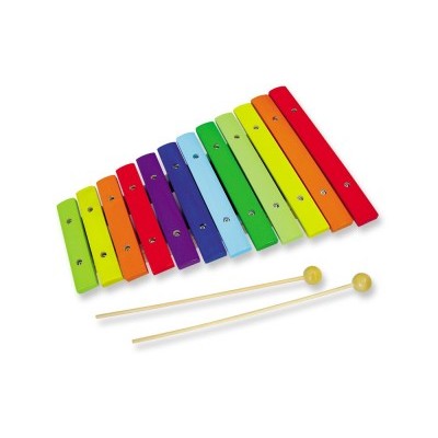 Xilofone colorido com baquetas amarelas