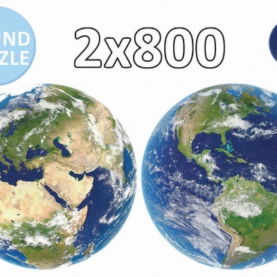 Dois puzzles redondos da Terra com 800 peças cada