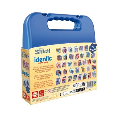 caixa de jogo de memória Identic Disney Stitch 72 peças