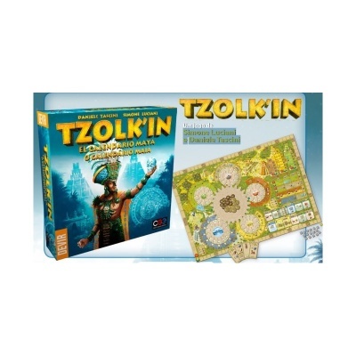 Jogo de tabuleiro Tzolkin com tema maia e tabuleiro colorido