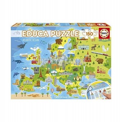 Caixa de puzzle EDUCA PUZZLE com 150 peças mostrando mapa ilustrado da Europa