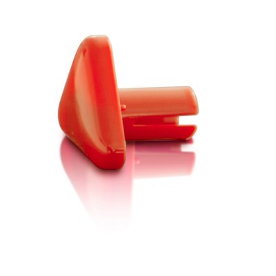 Capa protetora de plástico vermelho triangular com ranhuras