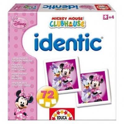Caixa do jogo de cartas Identic Mickey Mouse Clubhouse cor rosa e branco