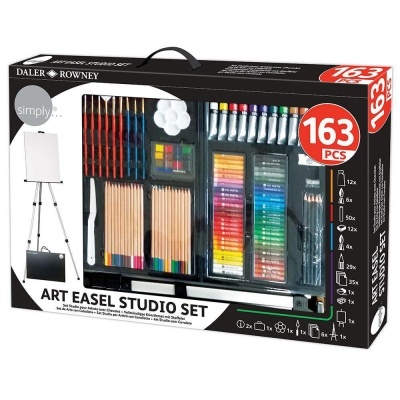 Conjunto de estúdio de cavalete de arte Daler Rowney 163 peças