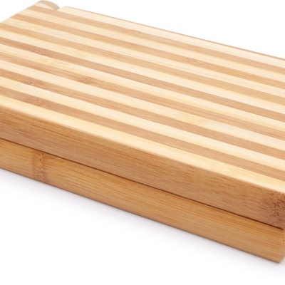 Tábuas de corte de bambu com padrão de riscas naturais