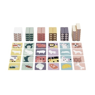 Torre Jenga C/ Cartas Motivo Animais 76pçs 769328 Torre Jenga C/ Cartas Motivo Animais 76pçs 769328