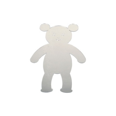 Tapete infantil branco em forma de urso com textura acolchoada
