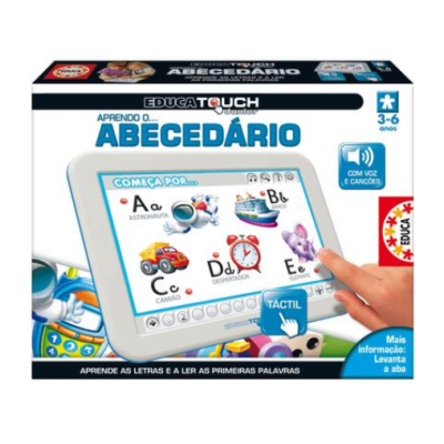 Caixa de jogo educativo Infantil Educatouch Junior Aprendo o Abecedário com letras e imagens coloridas