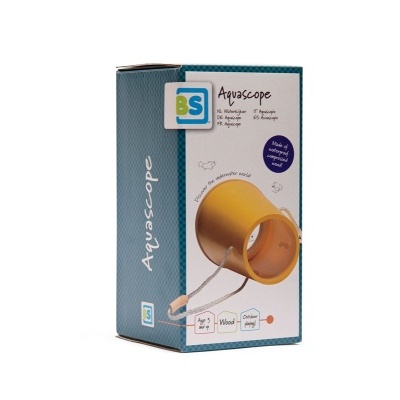 Caixa de Aquascope amarelo da marca BS com imagem do produto e informações