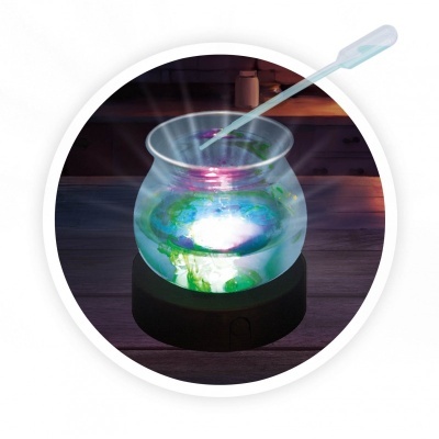 Aromatizador elétrico de vidro com luzes coloridas em base negra