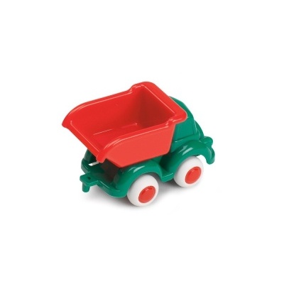 Carrinho de brinquedo plástico verde e vermelho
