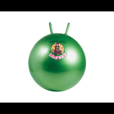 Balão de exercício verde metálico com desenho central e punhos