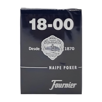 Pacote azul de cartas de poker Fournier 18-00 com texto branco