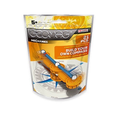 Pacote de brinquedo GEOMAG Mechanics para construir bússola com 21 peças