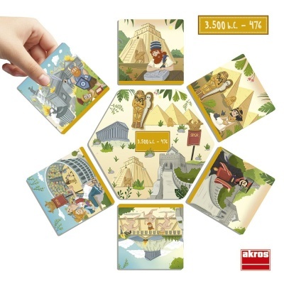 Cartas ilustradas com monumentos históricos e texto 3.500 a.C. - 476