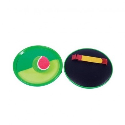 dois discos redondos coloridos com bola e alça