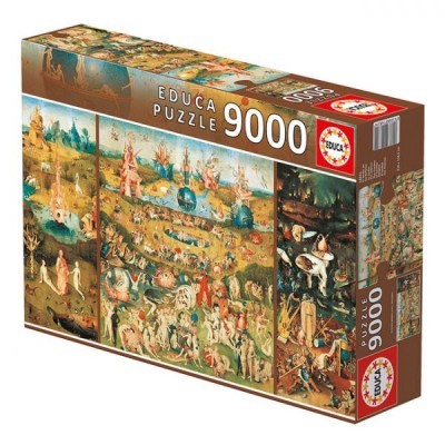 Caixa de puzzle Educa 9000 peças com imagem detalhada colorida