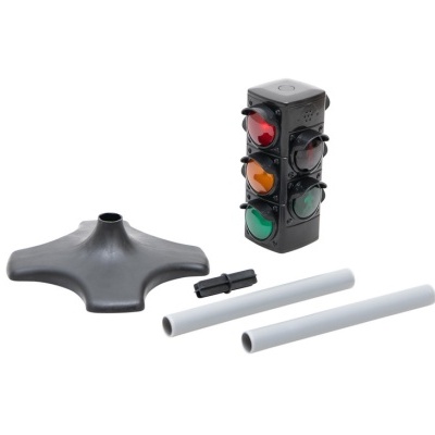 Semáforo pequeno com base e hastes desmontadas